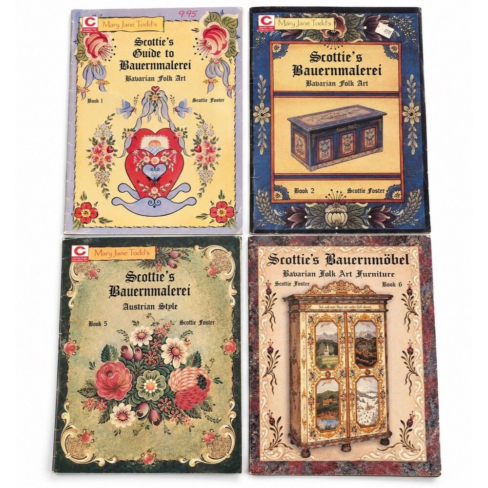 Scottie Foster Bauernmalerei Bavarian Austrian Folk Art Painting Books Lot of 4
